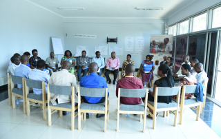 Teachers take part in training at the Kigali Genocide Memorial to help them deliver the peace education components of Rwanda's new school curriculum.