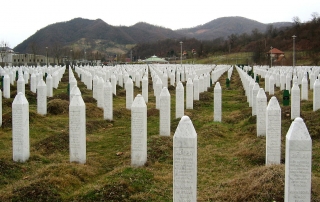 Gravestones at the Potočari genocide memorial near Srebrenica. Photo by Michael Büker CC BY-SA 3.0, https://commons.wikimedia.org/w/index.php?curid=6405619