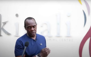 Jeff Koinange at the Kigali Genocide Memorial