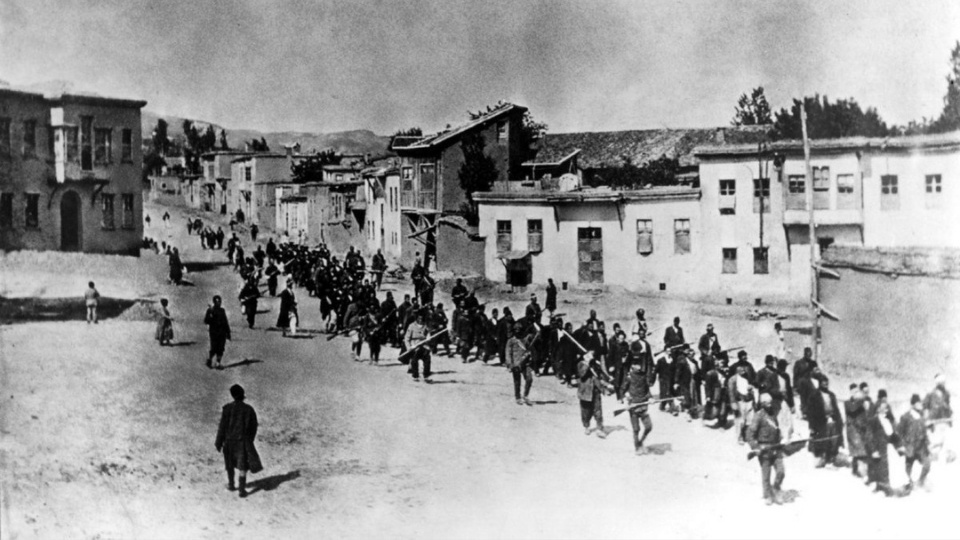 Armenians being marched to an execution site in 1915. US President Joe Biden has now recognised the Armenian Genocide