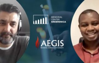 Freddy Mutanguha and Emir Suljagić have announced an MoU between the Aegis Trust and the Srebrenica Genocide Memorial Centre