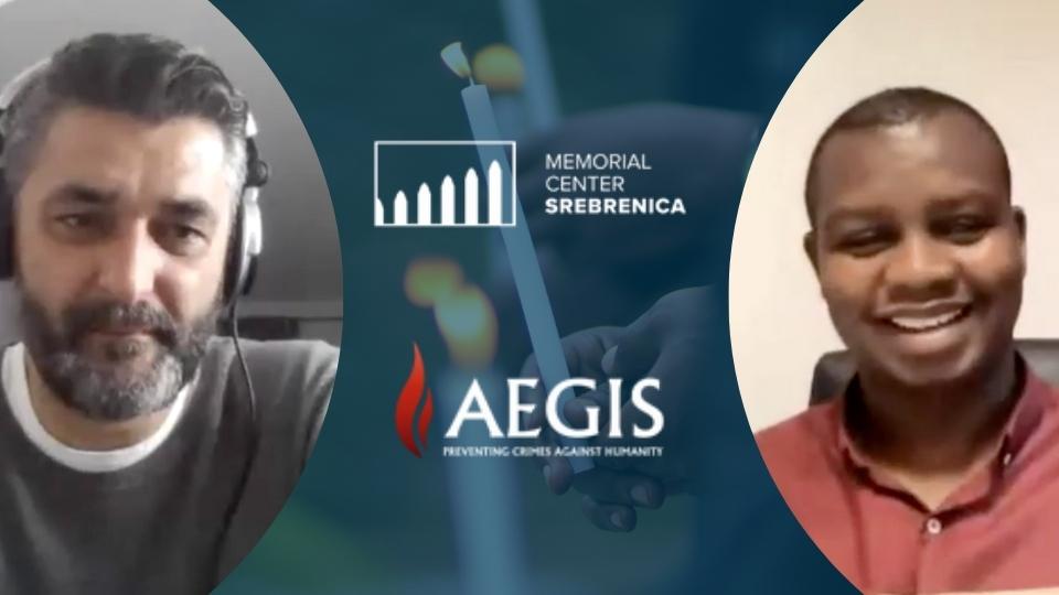 Freddy Mutanguha and Emir Suljagić have announced an MoU between the Aegis Trust and the Srebrenica Genocide Memorial Centre