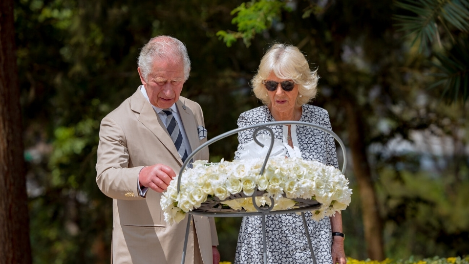King Charles III and Queen Consort Camilla place wreath at mass graves, Kigali Genocide Memorial