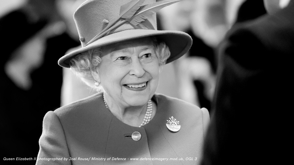 Queen Elizabeth II photographed by Joel Rouse/ Ministry of Defence - www.defenceimagery.mod.uk, OGL 3