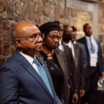 Abdulla Shahid - President of the UN General Assembly - visits the Kigali Genocide Memorial during CHOGM 2022