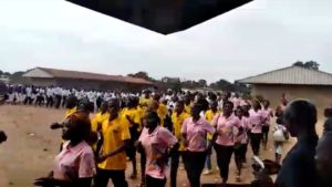 Students in the Central African Republic take part in an Aegis peace education workshop