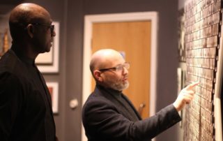 Rwandan High Commissioner Johnston Busingye with Aegis Trust founder and CEO Dr James Smith at the UK National Holocaust Centre - the birthplace of Aegis