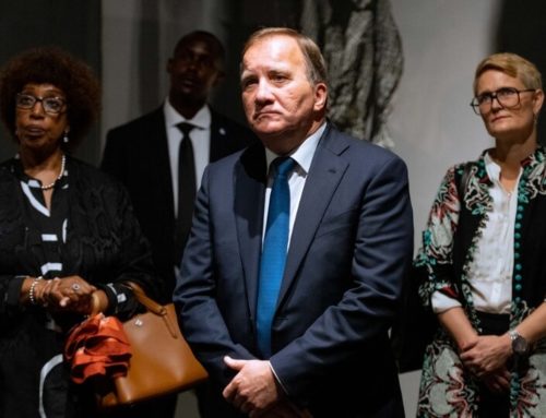 Sweden’s former PM Stefan Löfven visits the Kigali Genocide Memorial 