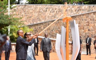 7th April 2024 - The President and First Lady of Rwanda mark the start of Kwibuka 30 by lighting the flame of remembrance which will burn at the Kigali Genocide Memorial for the next 100 days.